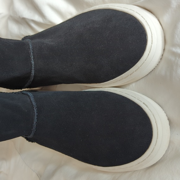 UGG Alameda Cuffable Trainer Boot Suede Shearling Black - Picture 10 of 11